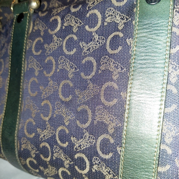 Vtg Celine C Macadam Canvas Boston Bag Green handbag - Picture 11 of 15